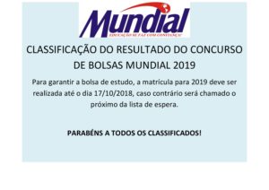 CLASSIFICAÇÃO PROVÃO MUNDIAL 2019