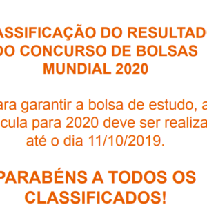 CLASSIFICAÇÃO DO RESULTADO DO CONCURSO DE BOLSAS MUNDIAL 2020